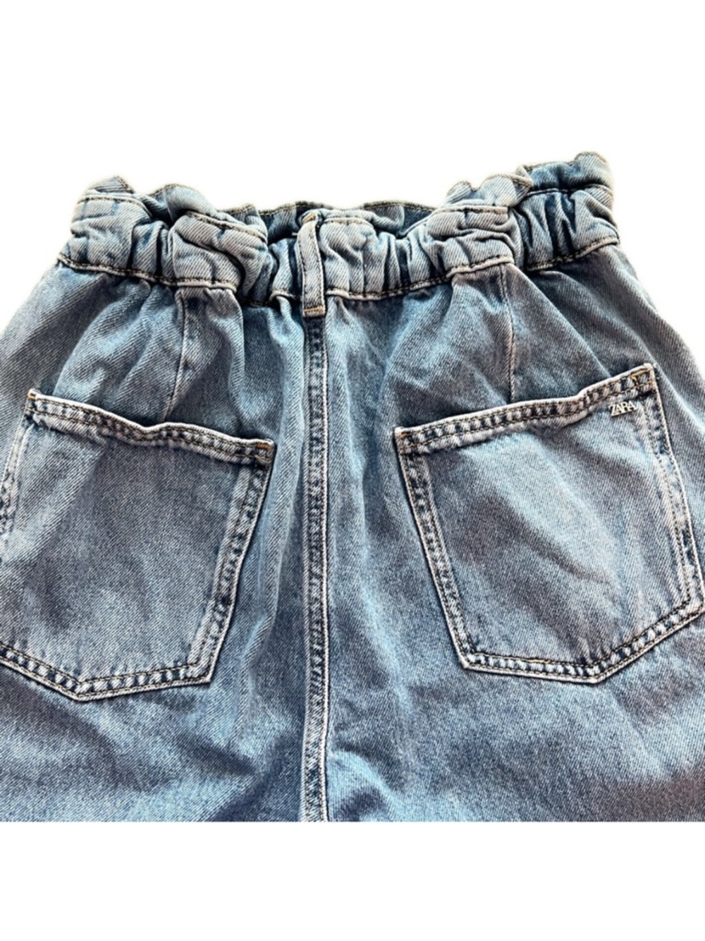 Women’s Light Gray Paperbag Waist Jeans - Picture 2 of 4